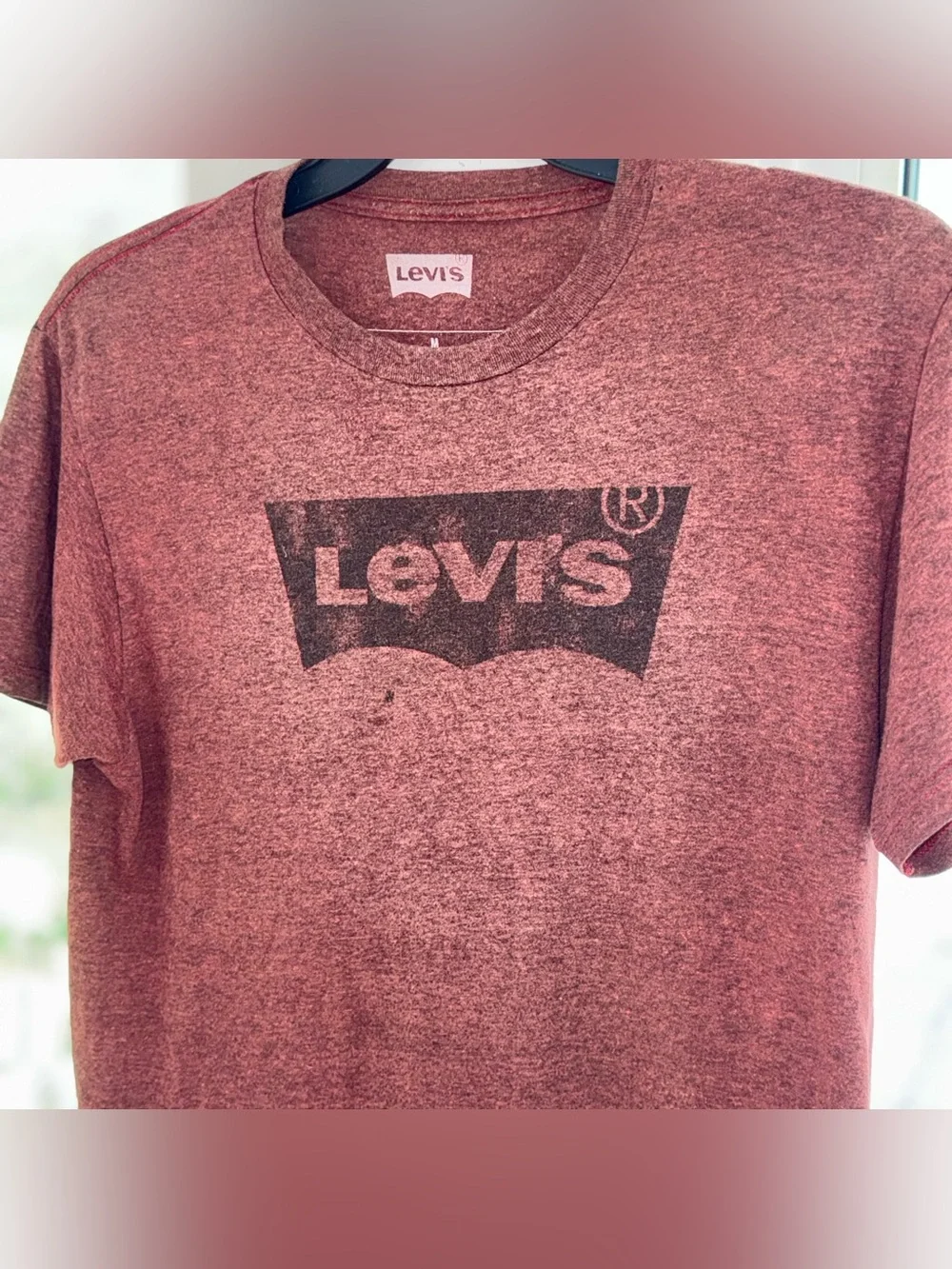 Levi’s Men’s Medium Red Heather Graphic Logo T-Shirt Short Sleeve Batwing Tee M